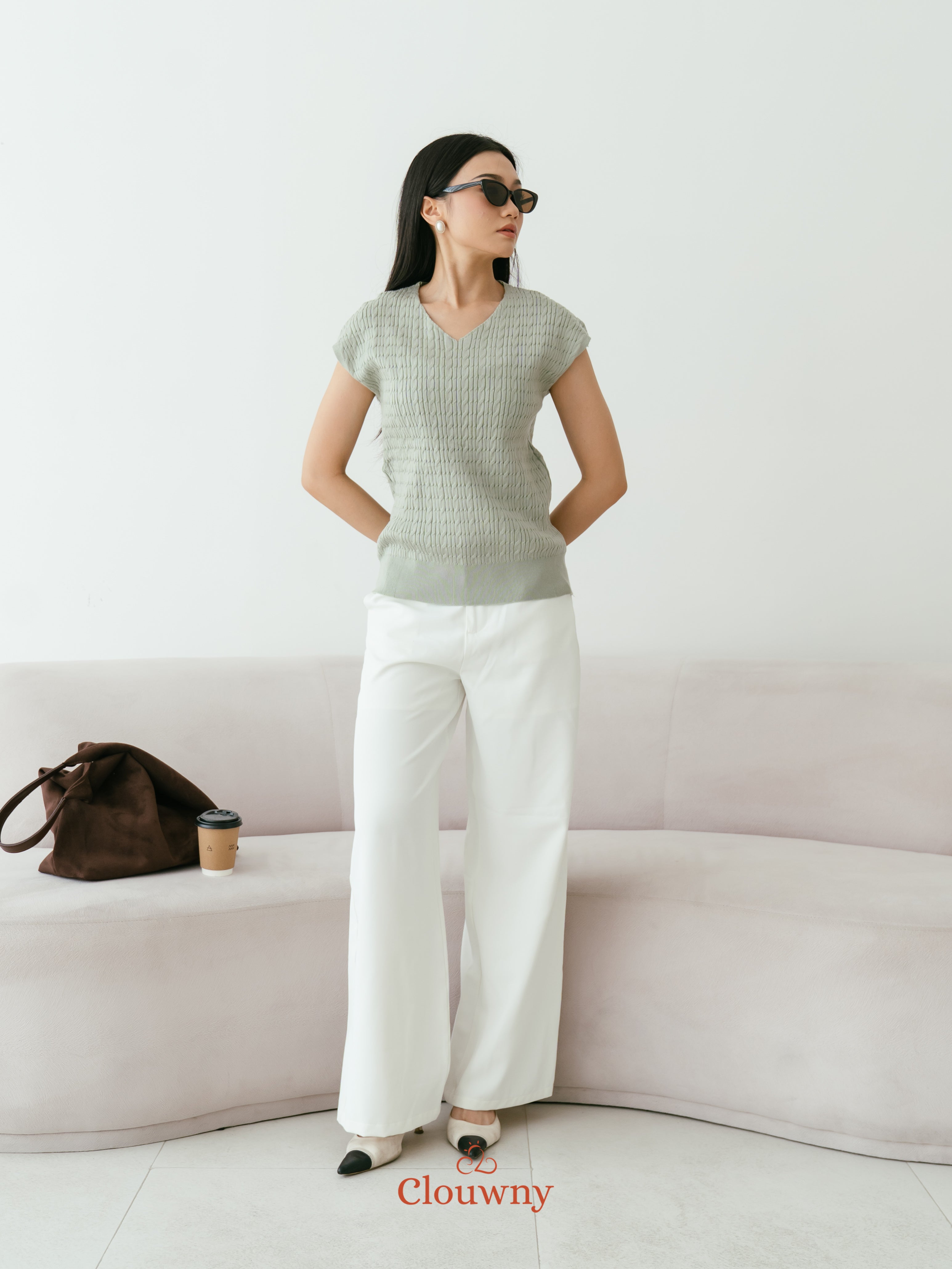 Vanda Knit Top - Sage Green